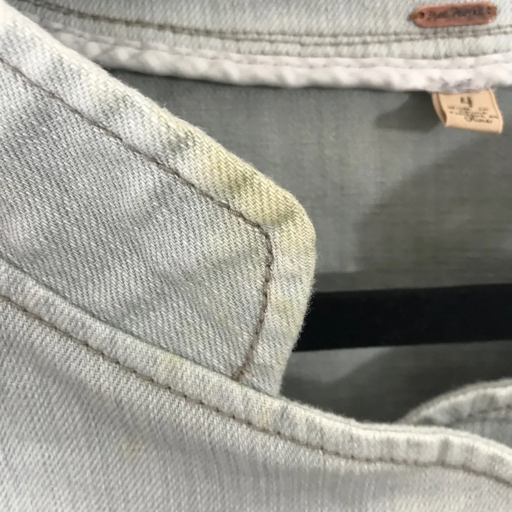Free People Peplum denim Moto zip jacket. - Picture 2 of 10
